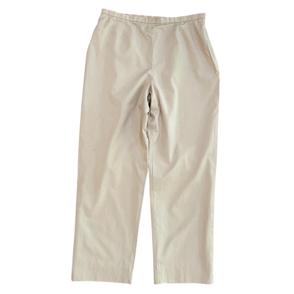 Brooks Brothers Pants Womens 10 Beige Cotton Straight Leg Classic Preppy